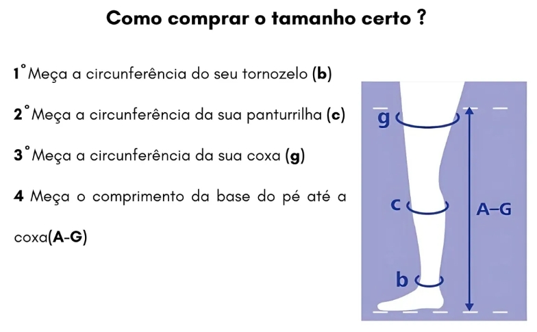 Como medir perna para meia de compressão